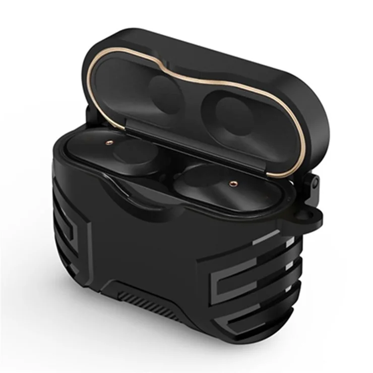 For Sony WF-1000XM3 Bluetooth-compatible Earphone Protective Case Drop-proof Earbud TPU Cover - Black