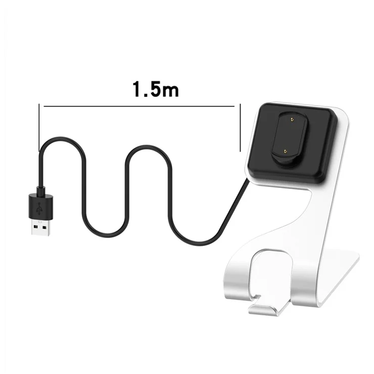 For Amazfit T-Rex Ultra A2142 Metal Watch Charger Magnetic Absorption Charging Dock with 1.5m USB Cable - Grey