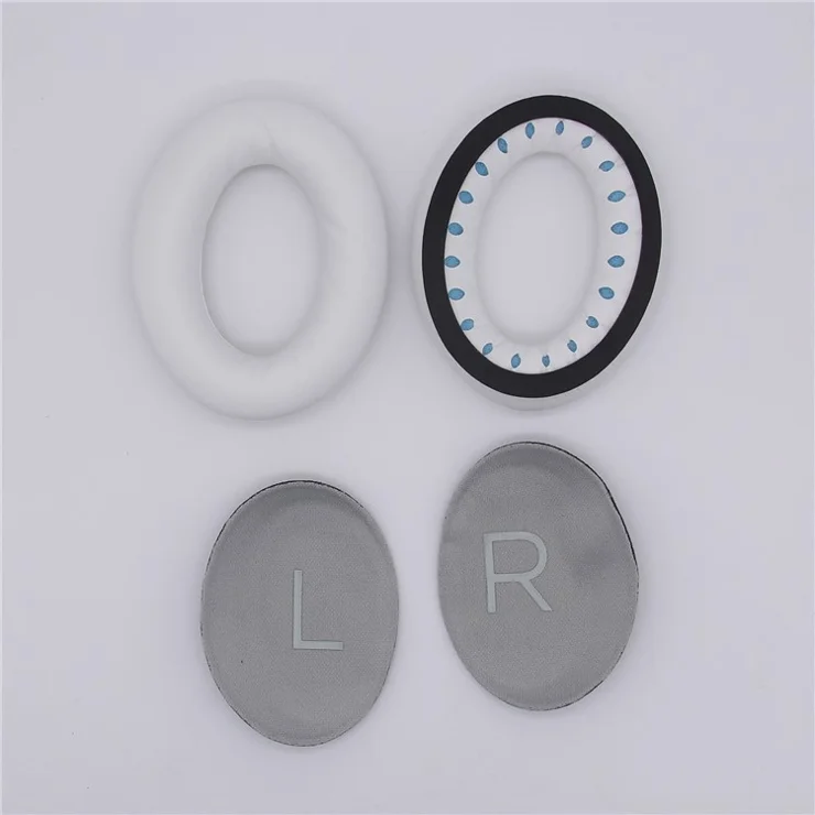 1 Pair Headphone Silicone Ear Cap for BOSE QuietComfort 45 Replacement Earpad with Crowbar - Platinum Silver