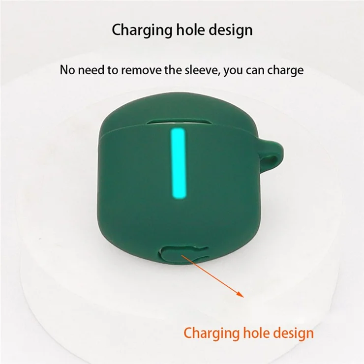 For EDIFIER HECATE GT2 Charging Bin Sleeve Bluetooth-compatible Earphone Silicone Case Headphone Cover with Buckle - Dark Blue