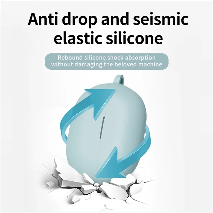 For Huawei FreeBuds Pro 3 Silicone Case Anti-drop Earphone Cover with Carabiner - Cyan