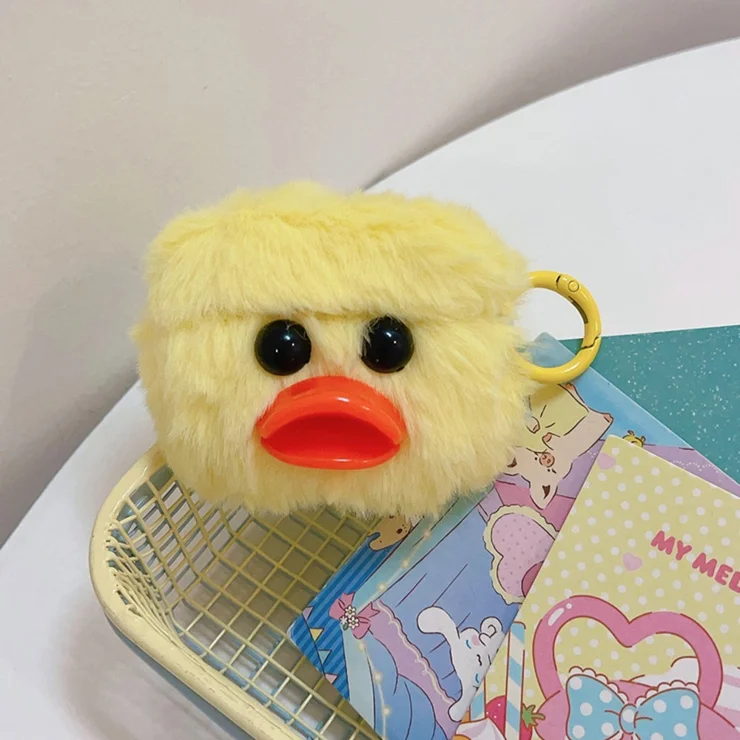 For Apple AirPods Pro Earphone Case Cartoon Duck Fluffy