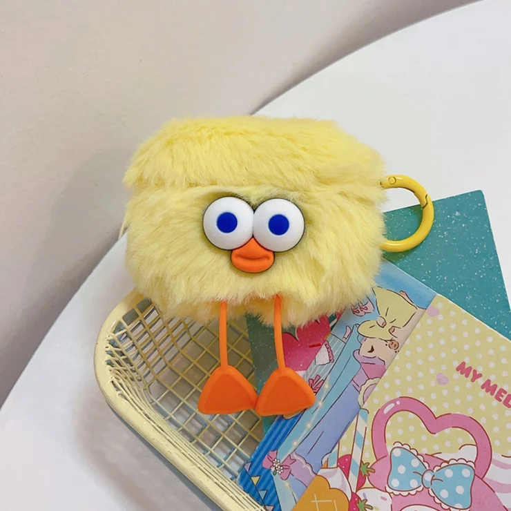 For Apple AirPods Pro Plush Fluffy Earphone Case Cartoon Duck