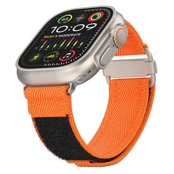Watch Band for Apple Watch Series 10 42mm / 9 8 7 41mm / SE (2023) SE (2022) SE 6 5 4 40mm / 3 2 1 38mm Nylon Watch Strap Breathable Watch Band - Orange