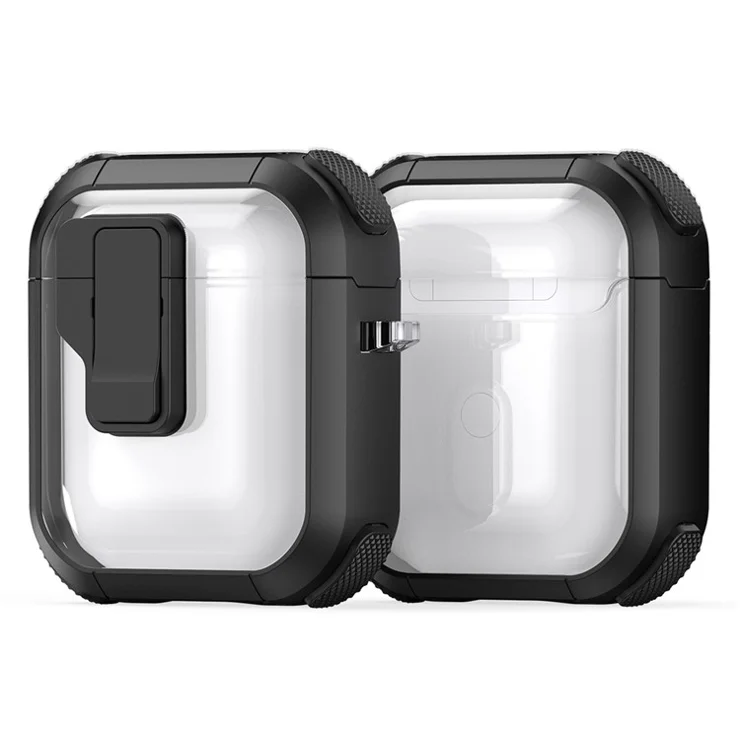 DUX DUCIS PECN Series for Apple AirPods with Wireless Charging Case (2019) / AirPods with Charging Case (2019) / (2016) Earphone Cover - Black+Black