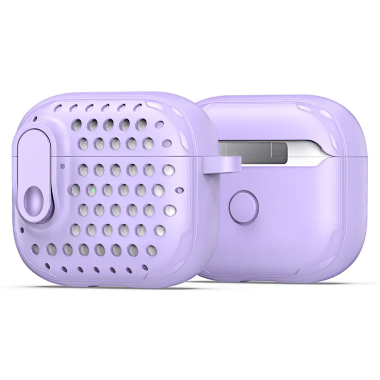 DUX DUCIS PECM Series for Apple AirPods Pro Earbuds Case with Lock Full Protective Shell - Purple