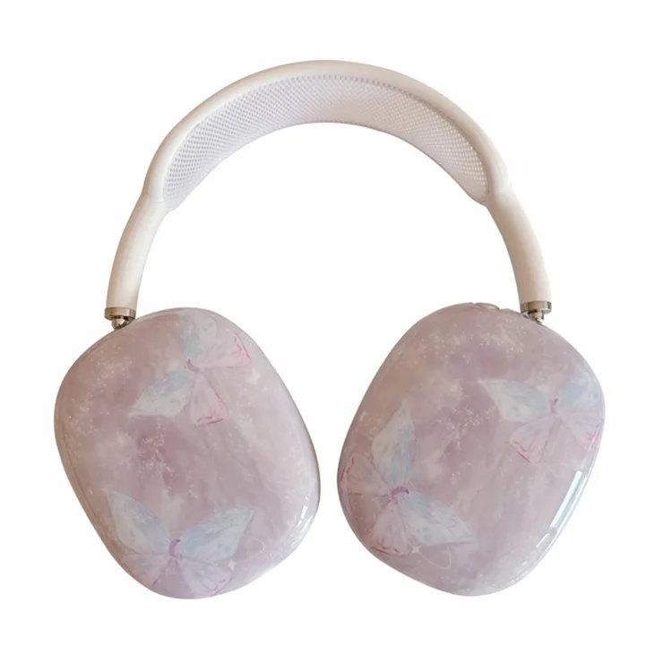 1 Pair For AirPods Max IMD Headset Earmuff Shell Headphone TPU Earpad Cover - Marble Butterfly