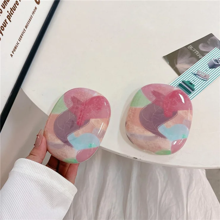 1 Pair For AirPods Max IMD Headset Earmuff Shell Headphone TPU Earpad Cover - Pink