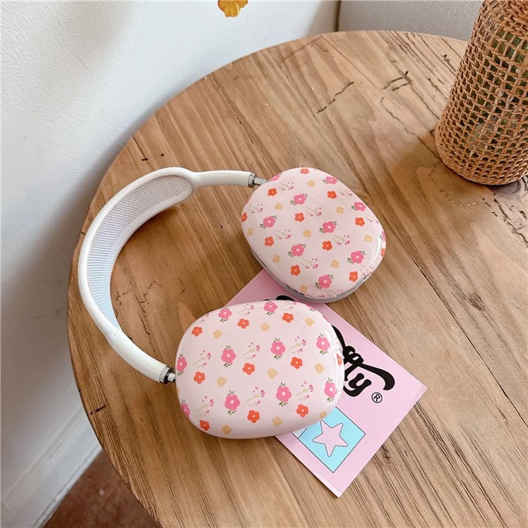 1 Pair For AirPods Max IMD Headset Earmuff Shell Headphone TPU Earpad Cover - Flowers