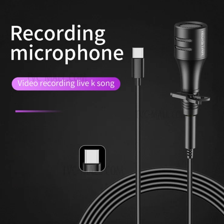 MD-4 Mini Type-C Lapel Lavalier Clip-on Recording Microphone Mic for Huawei Xiaomi Samsung