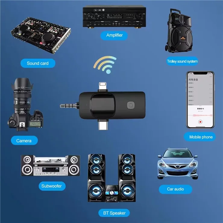 K15 3 in 1 Wireless Lavalier Microphone with Noise Reduction USB-C Microphone for Smartphone Computer Camera