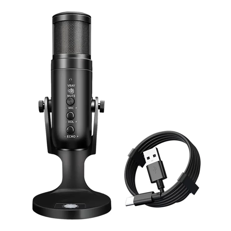 DLDZ JD-950 Gaming Live Streaming Condenser Microphone with RGB Dynamic Light 360° Rotatable Type-C Mic for Windows Desktop PC Laptop