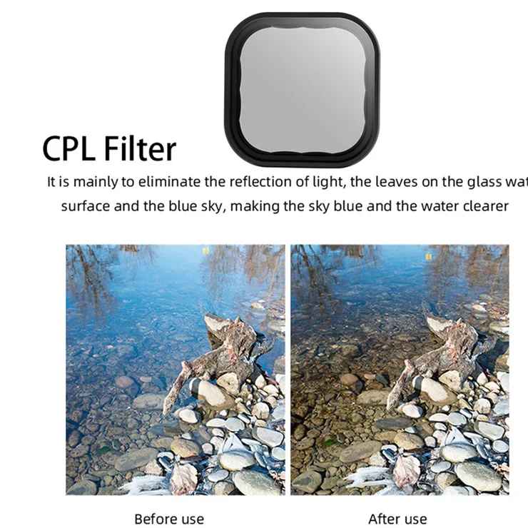 CPL Polarisationsfilter Für GoPro Hero 5 & 6 – Objektivschutz, Schlankes Design, Reduziert Reflexionen