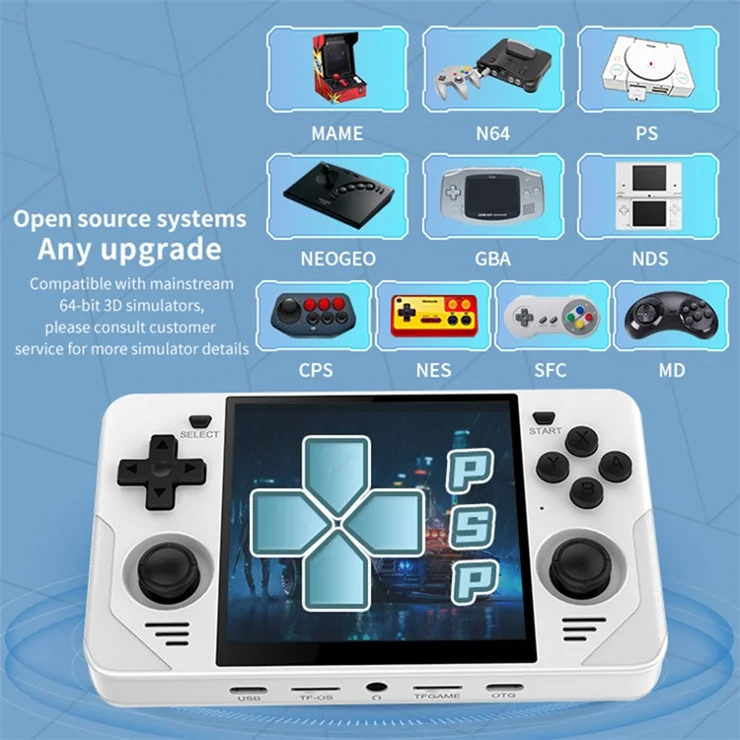 POWKIDDY RGB30 4.0 inch IPS HD Display Game Console Portable Retro Joy-Stick Arcade Game Console (No Card) - White