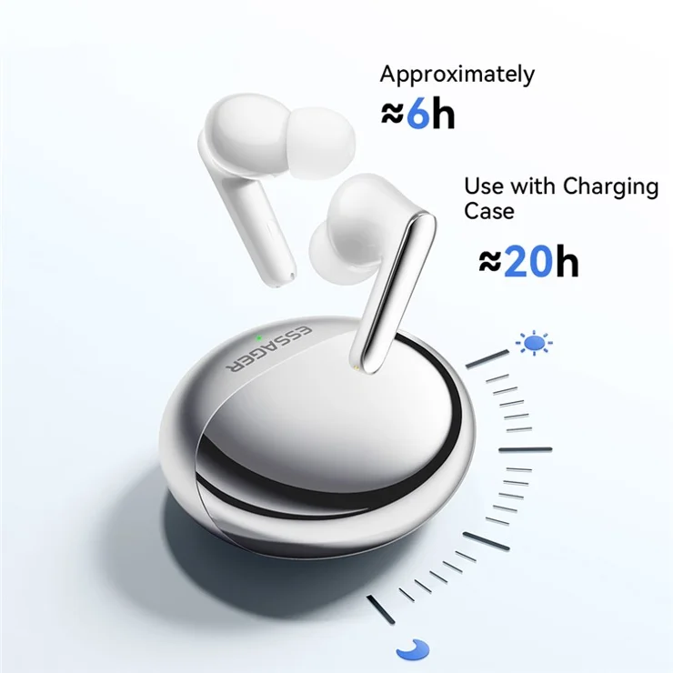 ESSAGER Noise Reduction Bluetooth-compatible Headset In-Ear Wireless Headphone TWS Earphone - Black