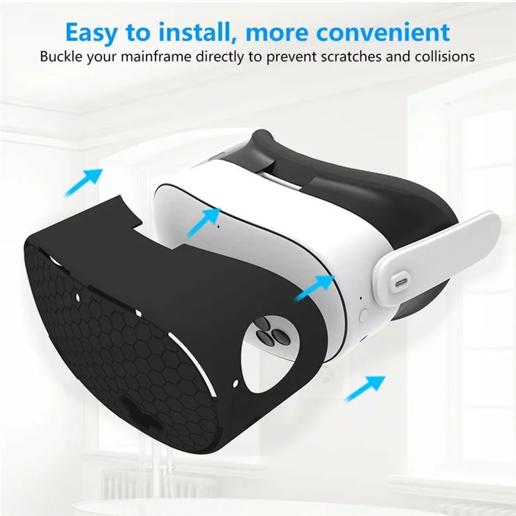 For Meta Quest 3S VR Silicone Case Honeycomb Texture Heat Dissipation Anti-drop Cover - White