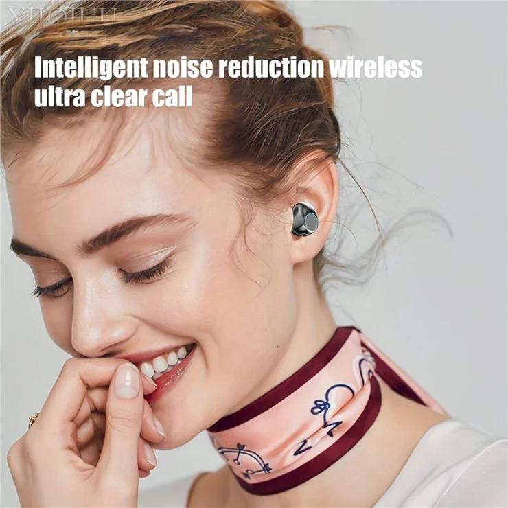 M48 Bluetooth-compatible Earphones Noise Reduction Gaming Wireless Earbuds with Digital Display Sliding Charging Case - White