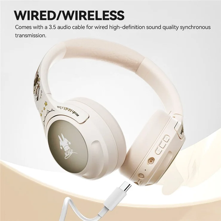 EL-GT2 ANC Noise Cancellation Bluetooth-compatible Headphone Wireless Over-Ear Gaming Music Headset - Pink
