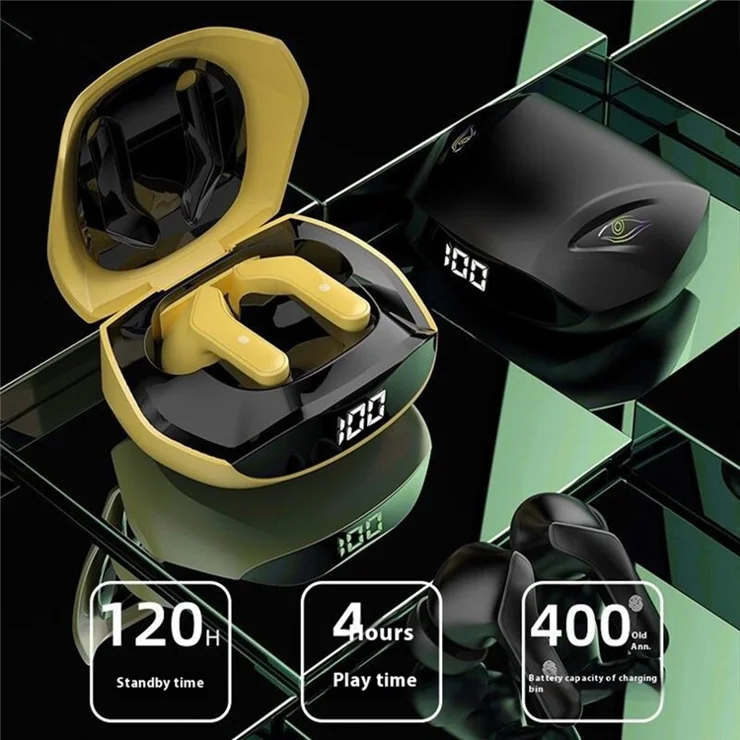 DUDAO U16H TWS Bluetooth-compatible 5.2 In-Ear Earphones Low Latency Wireless Music Gaming Headset - Yellow