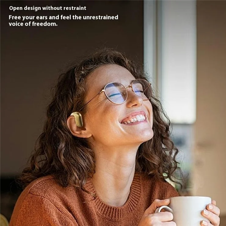 WEKOME WS-17 Open Ear Headphones Bluetooth-compatible 5.4 OWS Hanging Earphones Earbuds 15H Playtime - White
