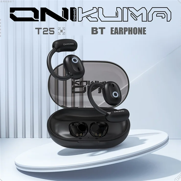 ONIKUMA T25 Wireless Earbuds Ear Hook Bluetooth-compatible Headphones Sport Music Earphones - Black