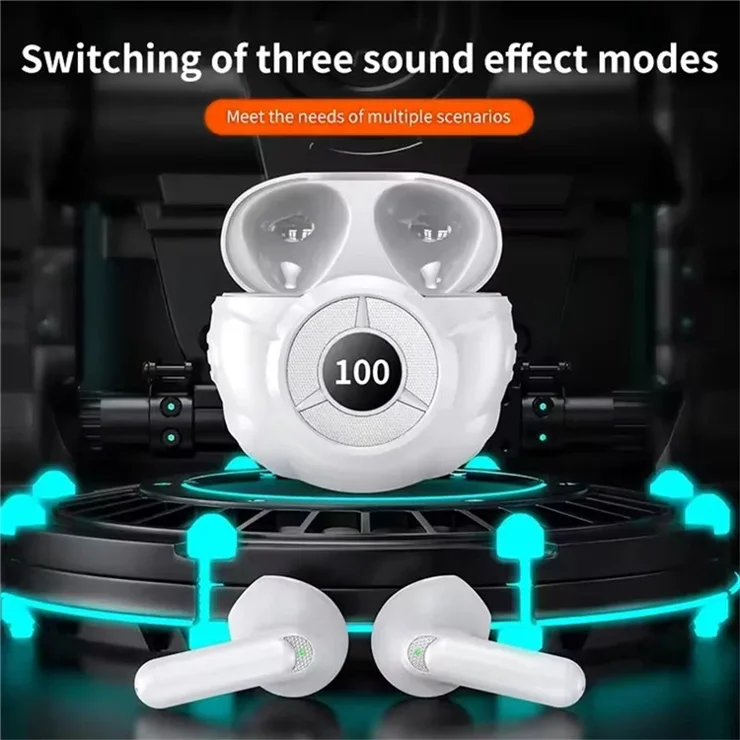 X79 Wireless Earbuds Semi In Ear Noise Cancelling HiFi Stereo Sound Bluetooth-compatible Earphones - White