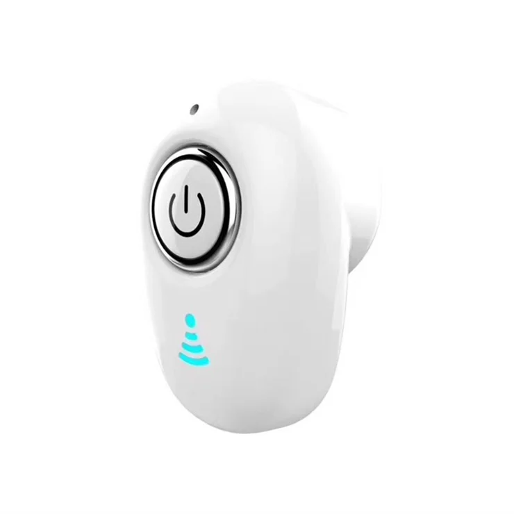 S650 Mini Invisible Single Ear Wireless Headphone Noise Canceling Bluetooth-compatible Stereo Earphone with Mic - White