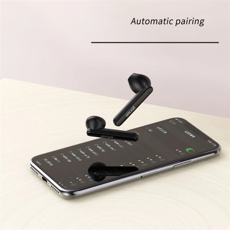 GORSUN V-2 Bluetooth-compatible 5.0 TWS Headphones Wireless 3D HiFi Stereo Earphones Touch Control Earbuds with Mic