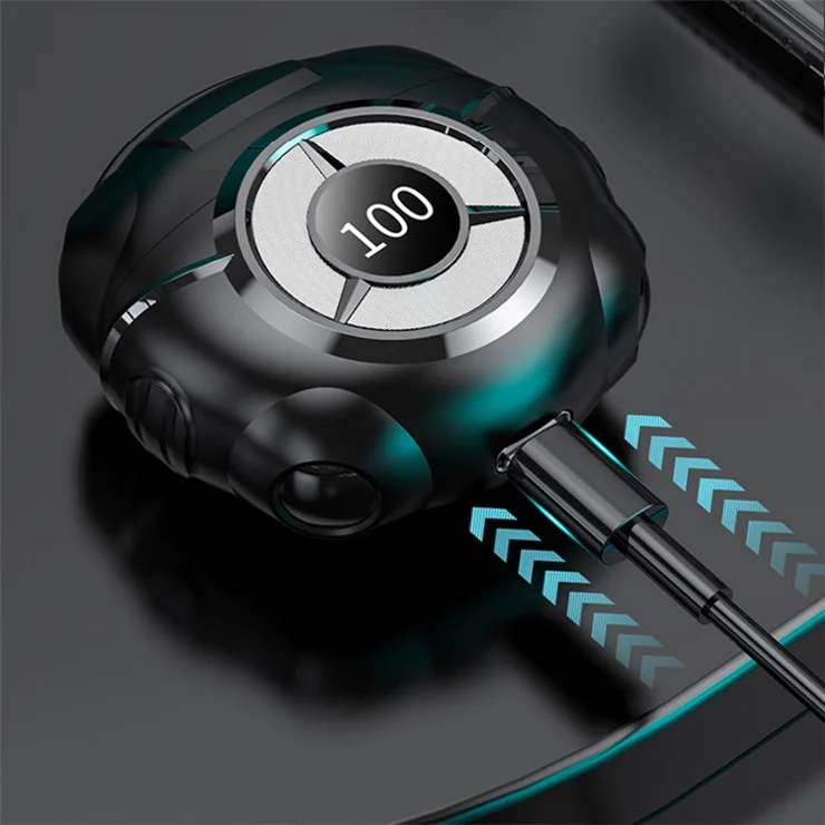 KS59 Digital Display Charging Case Bluetooth-compatible 5.2 Earphones Gaming Wireless Headsets Sports Running TWS Headphones Touch Control Operation - White