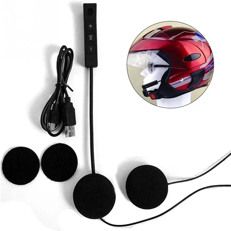 BT8 Motorcycle Helmet Earphone Bluetooth-compatible Headset Speaker HiFi Stereo Sound Music Control Headphone for Outdoor Cycling Riding
