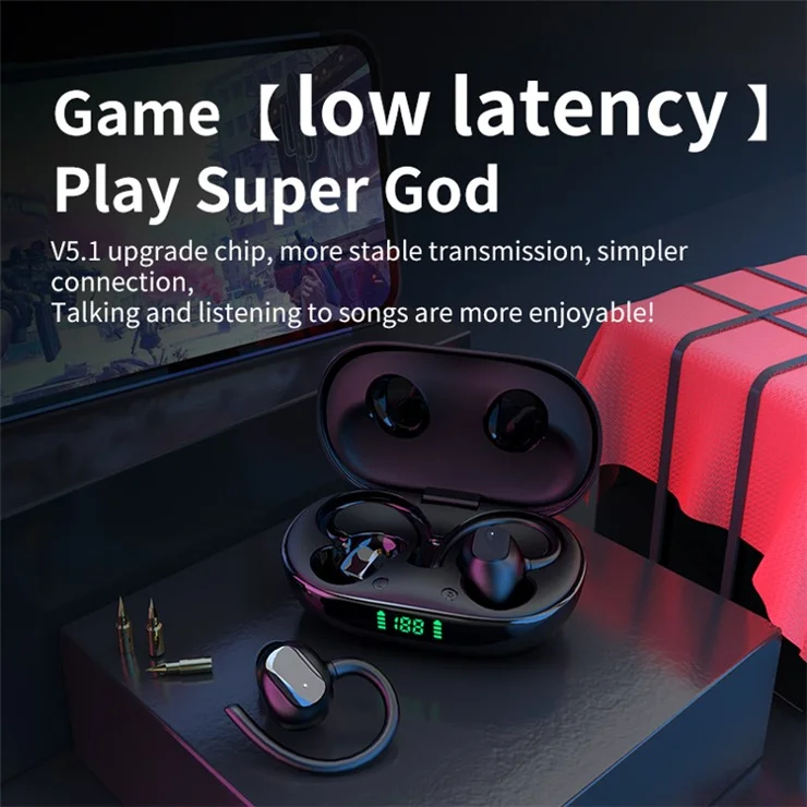 X10pro Bluetooth-compatible Headset Sports Headphone TWS Wireless Ear Hook Design Earphone with Charging Case