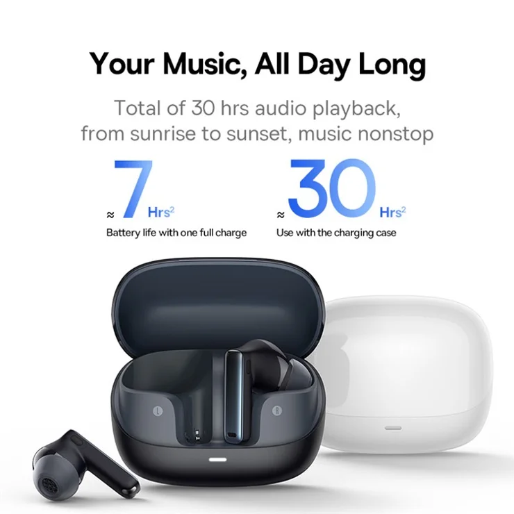 BASEUS Bowie M2s True Wireless Earphones TWS Bluetooth-compatible ANC Noise Cancelling Music Headset - White