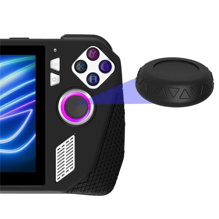 For ASUS Rog Ally Anti-Scratch Silicone Cover Case Game Controller Protector with Thumb Grip Cap Sleeve - Yellow