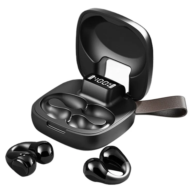 GK10 Bluetooth-compatible 5.3 Earbuds Bone Conduction Headphones Clip-on Noise Canceling Sports Headset - Black