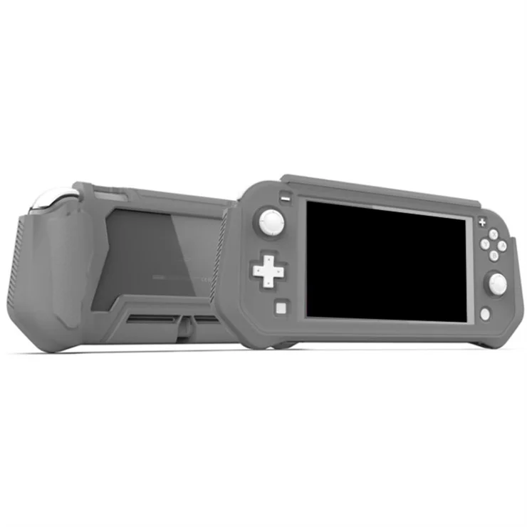 For Nintendo Switch Lite Game Controller Protector PC + TPU Protective Sleeve Handle Grip - Grey