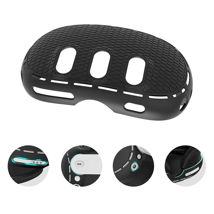 For Meta Quest 3 Silicone Case + Titanium Alloy Tempered Glass Lens Film VR Headset Accessories - Red / Silver