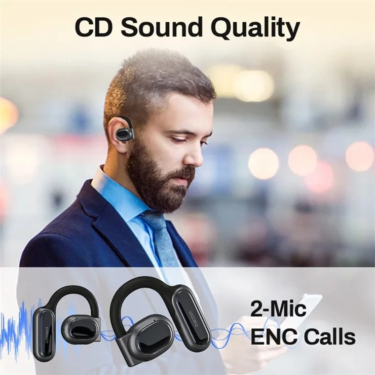 DACOM H11 OWS Bluetooth-compatible Earhook Headset Noise Reduction Earphone - Black