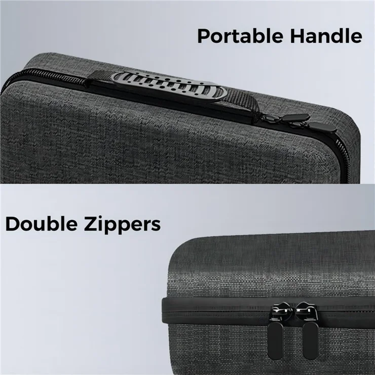 For Asus ROG Ally X Carrying Case Oxford Cloth+EVA Game Console Shockproof Hard Shell Handbag - Grey