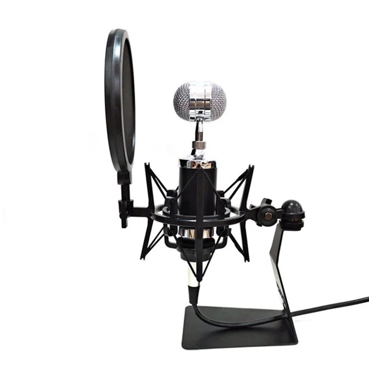 TEYUN Condenser Microphone Shockproof Mount Holder Mic Recording Bracket with Pop Filter - SH-100