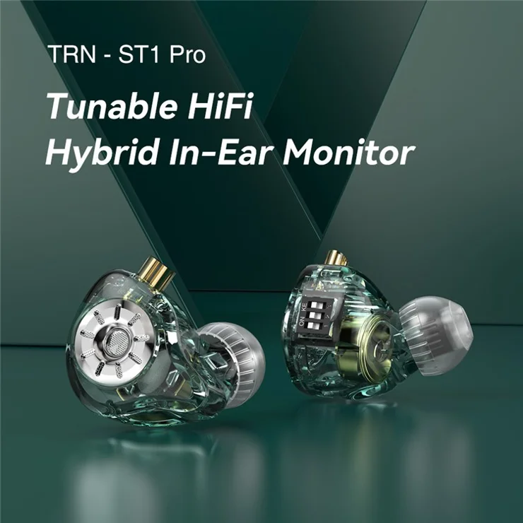 TRN ST1 Pro Detachable 3.5mm Wired In-Ear Earphone HiFi Music Tunable Headset without Mic - Black