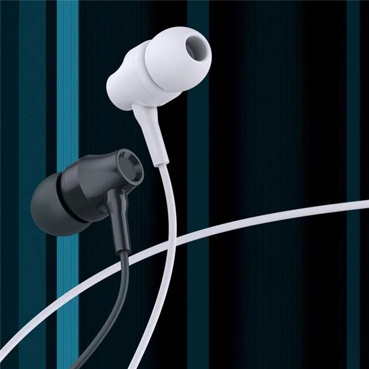 CELEBRAT G25 Wire Control 3.5mm Earphones Stereo Sound Wired Headphones - White