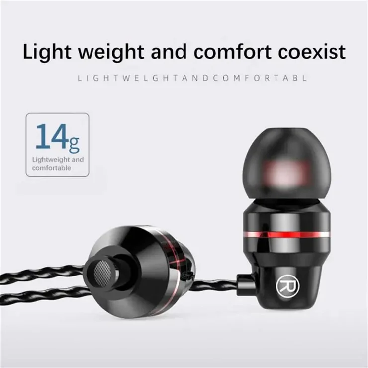 Type-C Wired Headset In-Ear Metal Bass Sound Earbud Music Headphone with Volume Control - Gold
