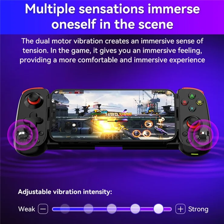 D6DP Wireless Game Controller Stretchable Bluetooth-compatible Phone Gamepad for Nintendo Switch / Phone / PC - White