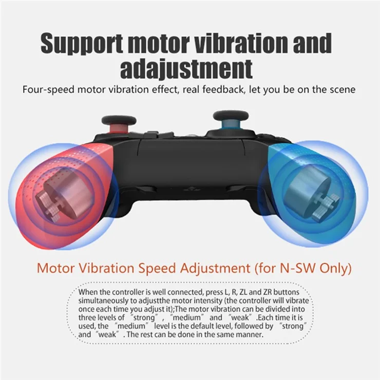HONSON SW531 For Nintendo Switch Wireless Gamepad Vibration Design Gaming Controller - Blue+White