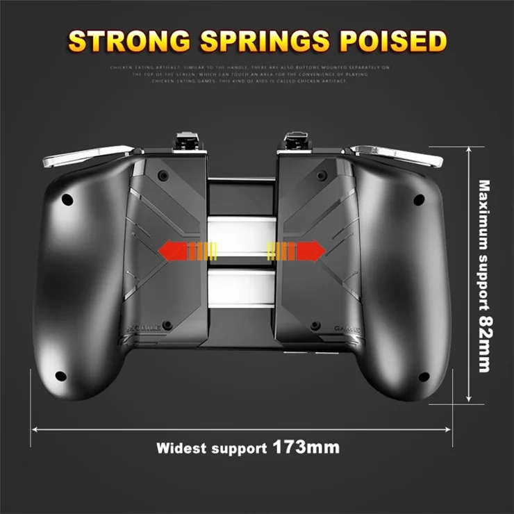 AK16 1 Set Mobile Phone Gaming Controller Gamepad Metal Button Game Handle Grip - Red / Blue