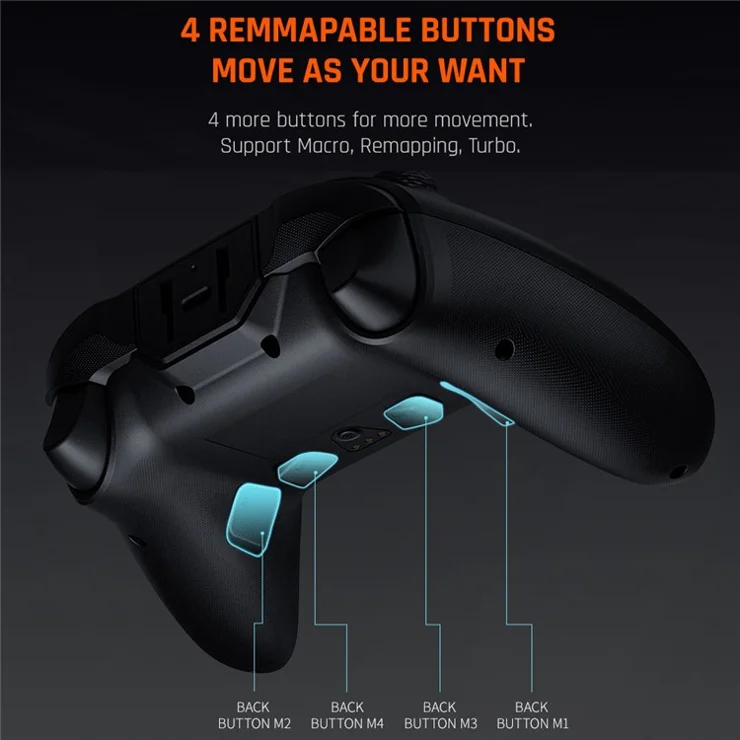 BIGBIGWON GALE Hall Effect Trigger Wireless Controller with Charging Dock for PC / Nintendo Switch - Black