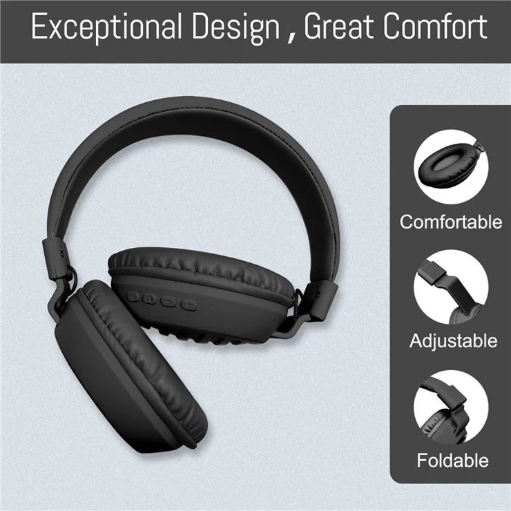 AKZ 35 Over-ear Bluetooth-compatible Headphone Foldable Stereo Music Wireless Headset - Grey