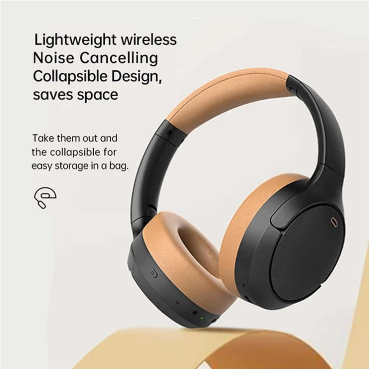 BT056 Noise Cancelling Bluetooth-compatible Headphone ANC Wireless Deep Bass Stereo Over-ear Headset - Black