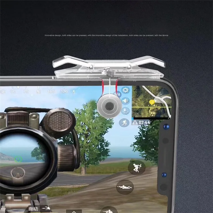 E9 2Pcs Mobile Phone Gaming Controller for PUBG STG FPS TPS Fire Button Aim Key L+R Controller (ABS+Alloy)