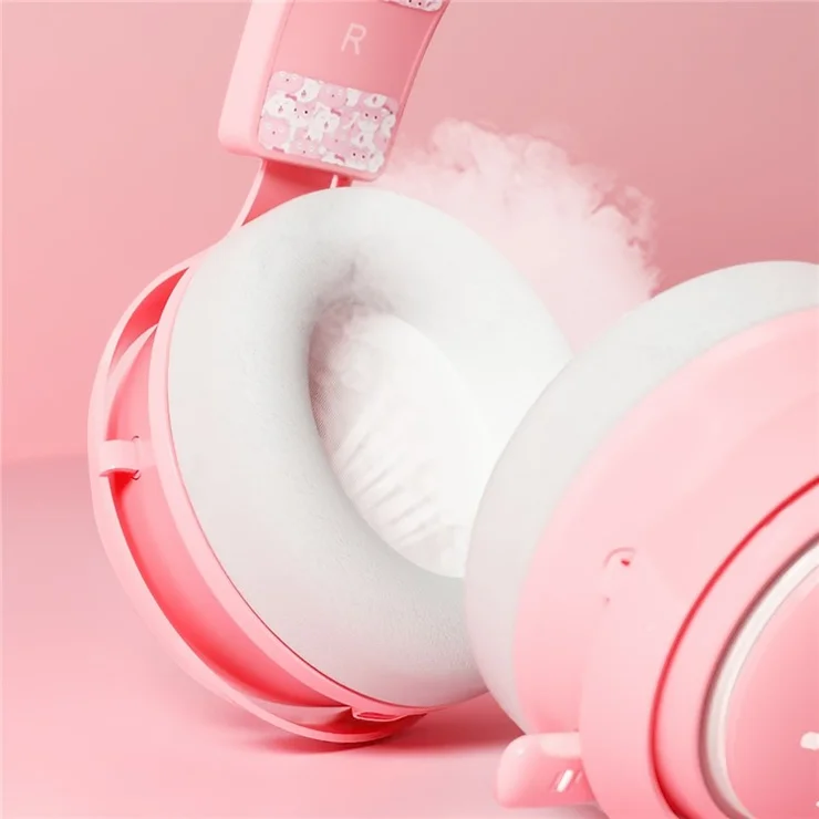 SOMIC GS510 Cat Ear Design USB+3.5mm Wired Over-Ear E-sports Headphone Music Gaming Headset with LED Light - Pink